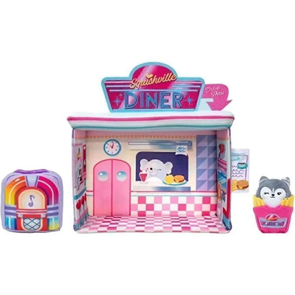 Squishville Squishmallows Darling Diner Playset with 2